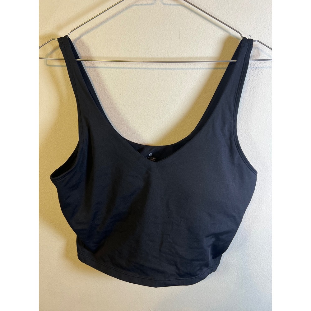 Unbranded Womens Crop Top V-Neck Built-in Bra Black Size L
